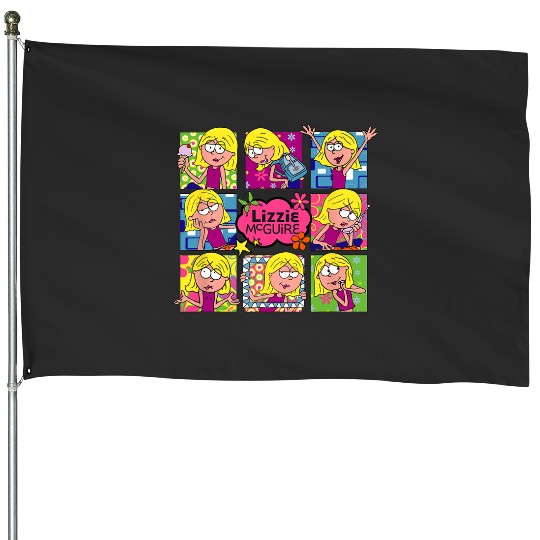 Disney Lizzy McGuire Multi Lizzie's Moods Big Chest Panels House Flags