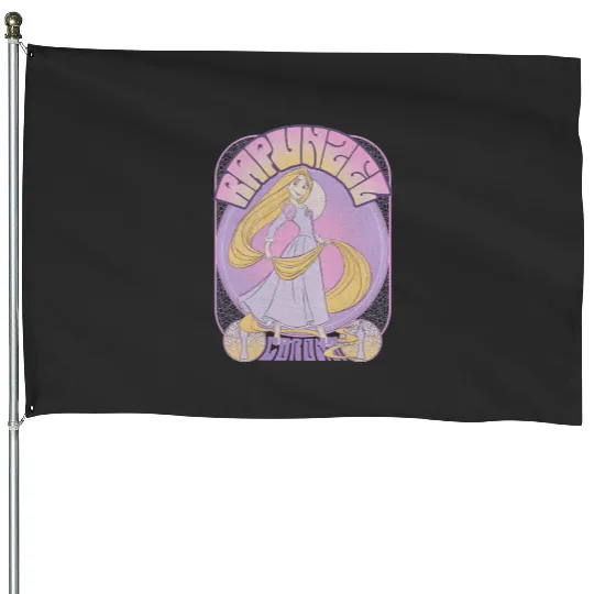Disney Tangled Rapunzel Seventies Retro Poster House Flags