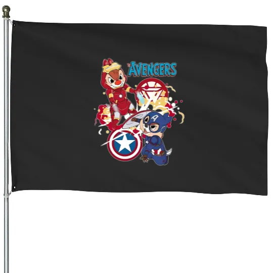 Disney Chip And Dale Avengers House Flags, Chip And Dale House Flags