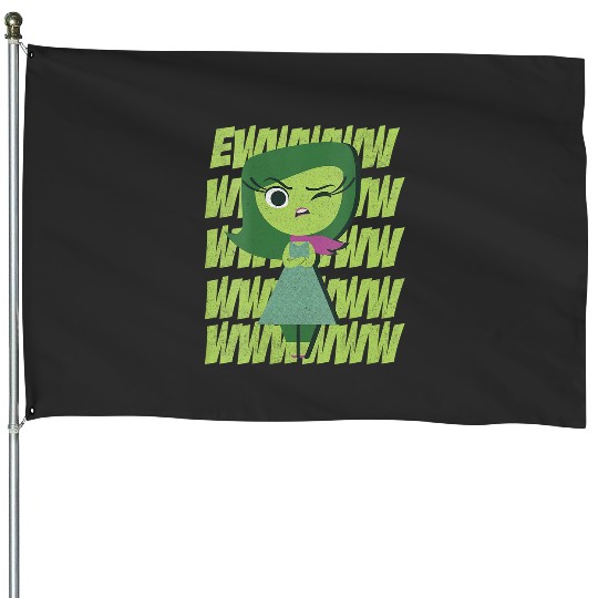 Disney Pixar Inside Out Disgust Ewww Retro Text Stack V-Neck House Flags
