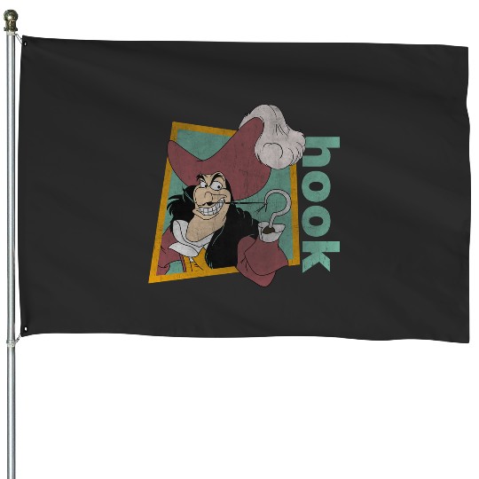 Discover Disney Peter Pan Retro Captain Hook Smirking Long Sleeve House Flags
