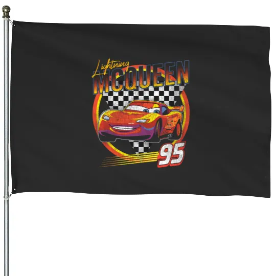 Discover Disney Pixar Cars Lightning Mcqueen Vintage Race House Flags