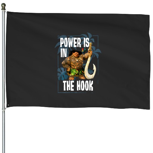 Disney Moana Maui Power Is In The Hook Portrait House Flags