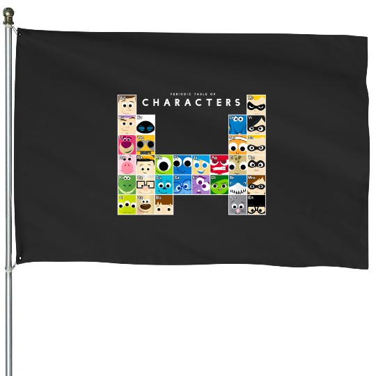 Disney Pixar Movie Characters Periodic Table House Flags