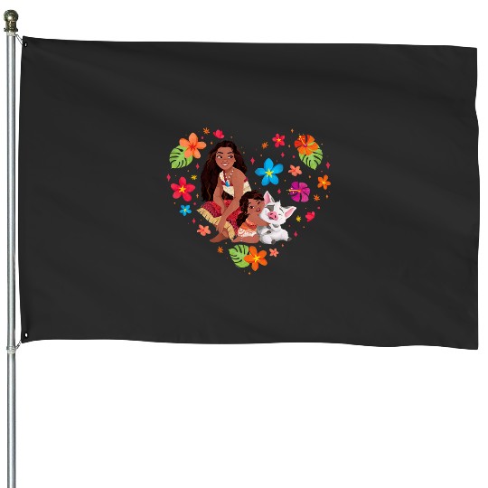 Discover Disney Moana 2 Moana Simea and Pua Tropical Heart Sisters House Flags