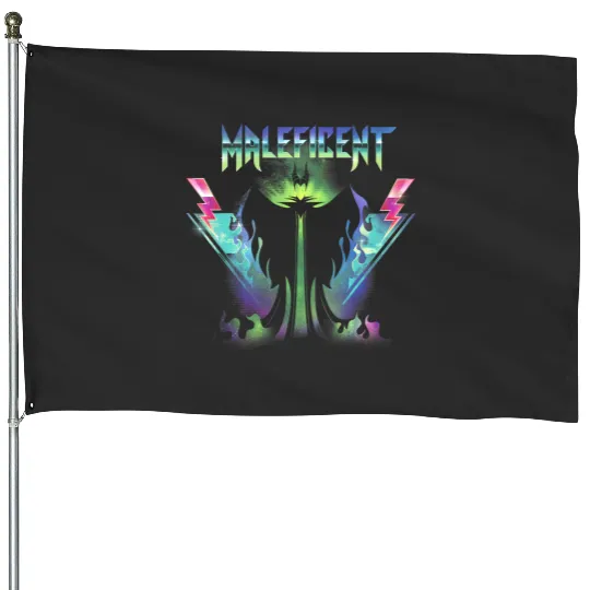 Disney Sleeping Beauty Maleficent Neon Retro Portrait House Flags