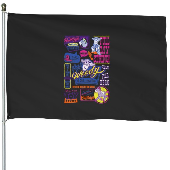 Disney PIXAR Toy Story Woody & Bullseye Vintage Retro House Flags