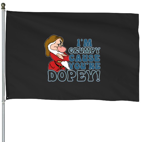 Disney I'm Grumpy Because You're Dopey House Flags, Snow White Grumpy House Flags