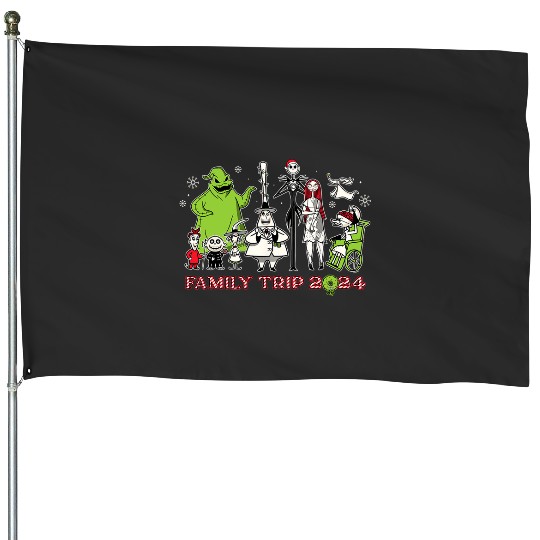 Discover Disney The Nightmare Before Christmas Snow Family Trip 2024 House Flags
