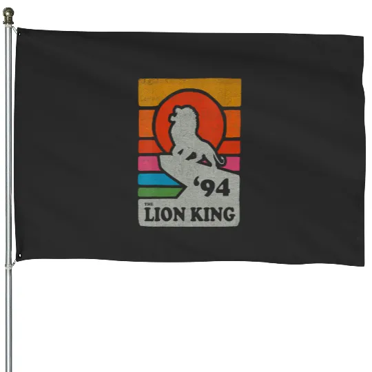 Discover Disney The Lion King Pride Rock Retro Line Art Poster V-Neck House Flags