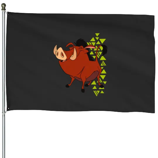 Disney The Lion King Pumbaa Happy 90s Retro House Flags