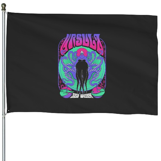 Disney Villains Ursula Sea Witch Seventies Retro Poster House Flags