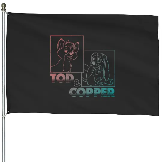 Disney The Fox and the Hound Tod & Copper Gradient Long Sleeve House Flags