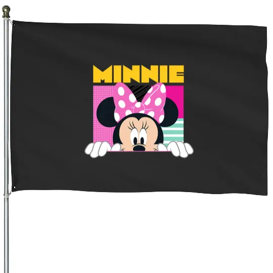 Discover Disney Minnie Mouse Peeking Minnie Retro Panel House Flags