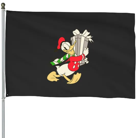 Discover Disney Vintage Donald Duck with Holiday Present House Flags