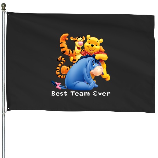 Disney Best Team Ever House Flags, Disneyworld Eeyore Winnie The Pooh Tiger House Flags, Animal Kingdom House Flags