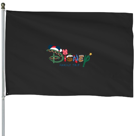 Discover Disney NEW Festive Fill Logo Christmas Holiday Family Trip House Flags