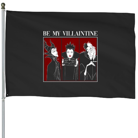 Disney Villains Valentine'S Day My Villain-Tine Distressed House Flags