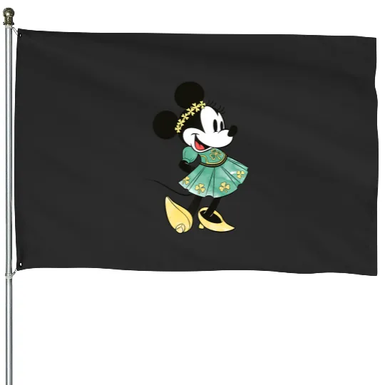Disney Minnie Mouse Shamrock Dress St. Patrick'S Day House Flags