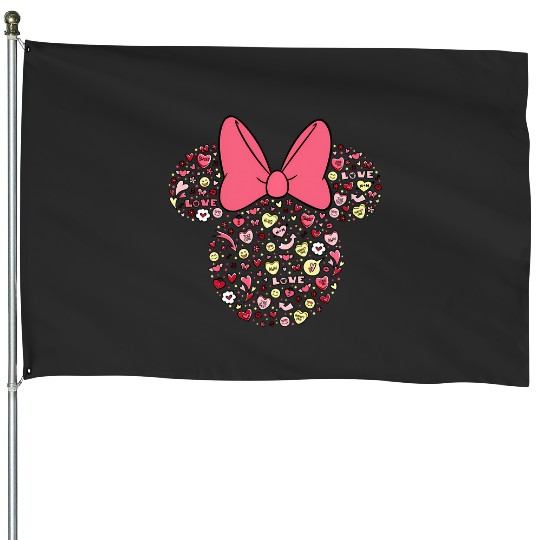 Disney Minnie Mouse Head Filled With Love Valentines Day House Flags