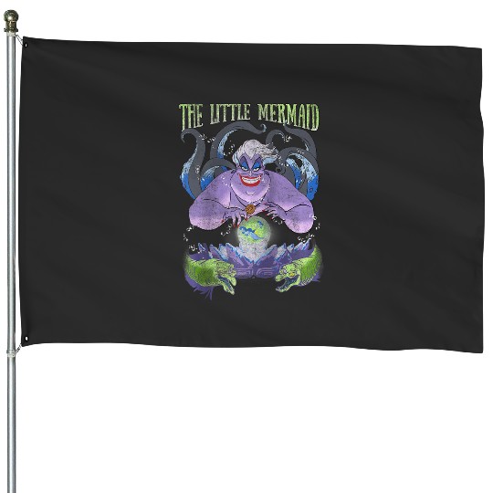 Disney The Little Mermaid Evil Ursula Crystal Ball Raglan Baseball Tee House Flags