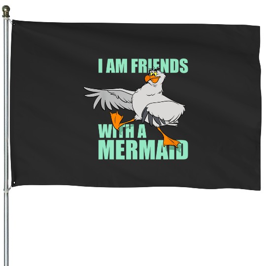 Disney The Little Mermaid Scuttle Friends With A Mermaid House Flags, Magic Kingdom Trip