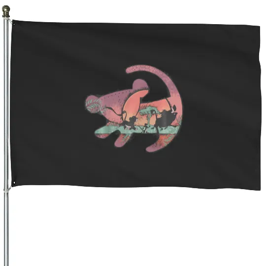 Disney The Lion King Baby Simba Painting Silhouette House Flags