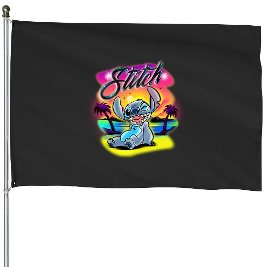 Disney Airbrush Stitch House Flags