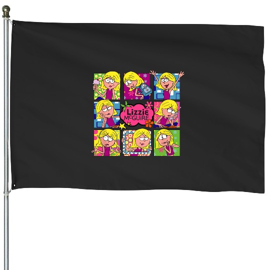 Disney Lizzy McGuire Multi Lizzie's Moods Big Chest Panels House Flags