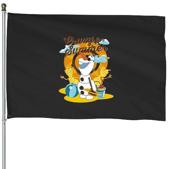 disney frozenss crazyss For Summer Olaf Tropical Snowman House Flags