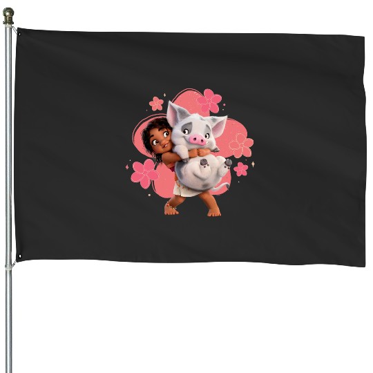 Discover Disney Moana 2 Little Sister Simea and Pua Island Friends House Flags