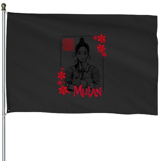 Disney Mulan Live Action Mulan Floral Ink Portrait House Flags