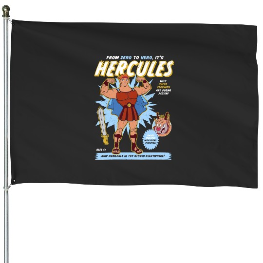 Vintage Disney Hercules Action Figure Poster House Flags