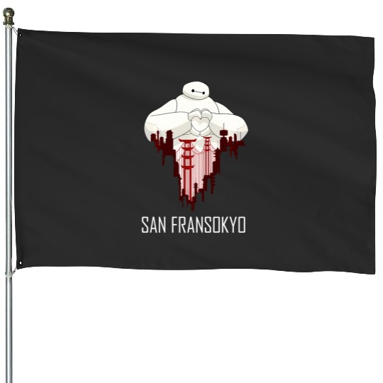 Disney Big Hero 6 Baymax San Fransokyo Love House Flags