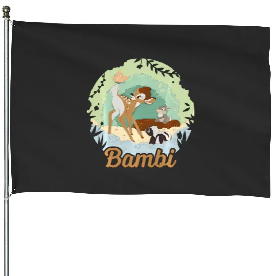 Disney Bambi Thumper And Flower Paper Cut Portrait House Flags