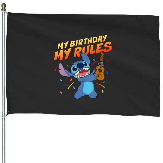 Discover Womens Disney Lilo & Stitch My Birthday Rules Retro Rockin' Stitch V-Neck House Flags