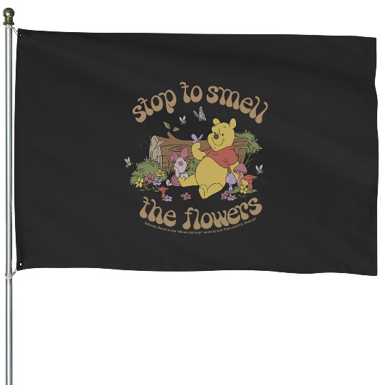 Disney Winnie The Pooh Piglet And Pooh Smell The Flowers House Flags