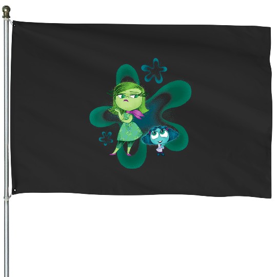Womens Disney Pixar Inside Out 2 Cute Envy And Disgust Retro Poster V-Neck House Flags