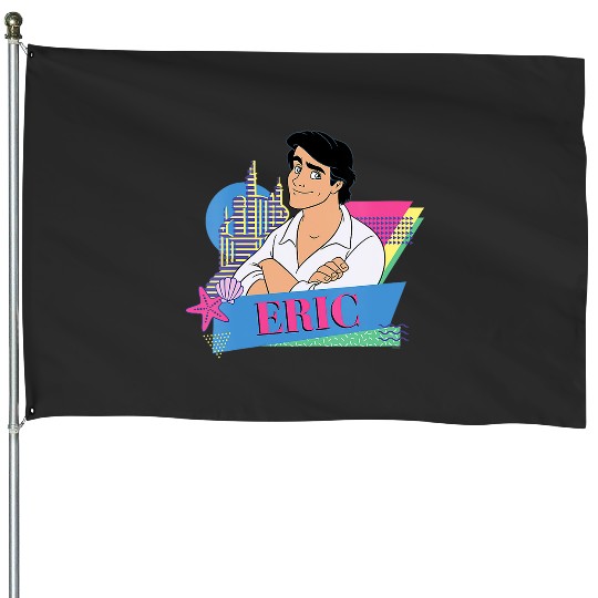 Womens Disney The Little Mermaid Retro Couples Matching Prince Eric V-Neck House Flags