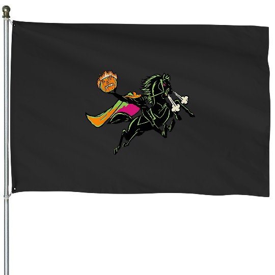 Womens Disney Sleepy Hollow Halloween Headless Horseman Retro V-Neck House Flags