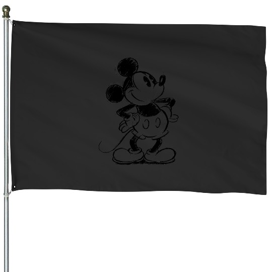 Discover Womens Disney Mickey & Friends The Original Mickey Sketch Portrait V-Neck House Flags