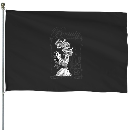 Discover Disney Beauty And The Beast Belle Books Sketch Premium House Flags