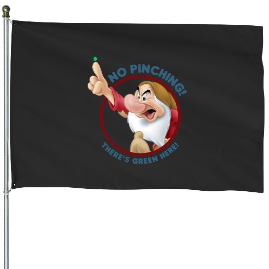 Disney Snow White St. Patrick's Day Grumpy No Pinching! House Flags