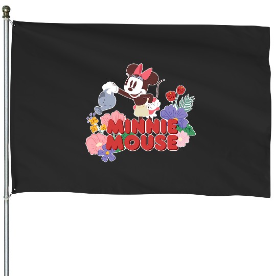 Disney Minnie Mouse Watering Flowers Botanical Garden Spring House Flags