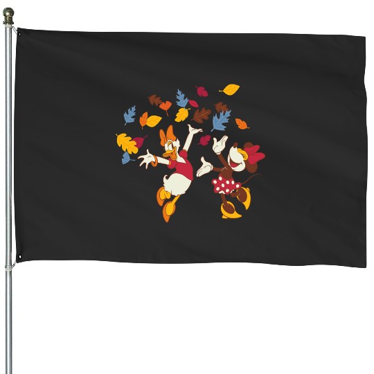 Disney Minnie Mouse and Daisy Duck Thanksgiving Fun Long Sleeve House Flags