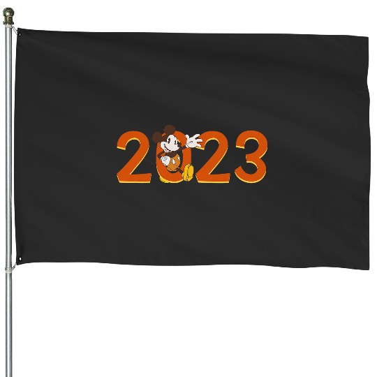 Disney Mickey Mouse Waving 2023 100th Anniversary New Year House Flags