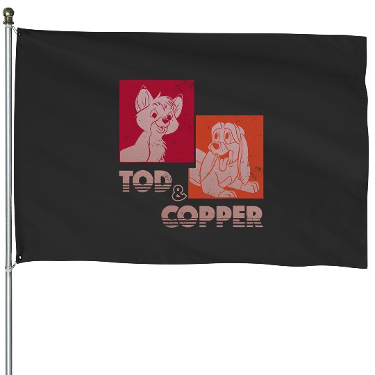 Disney The Fox and The Houndss Tod Copper Retro House Flags