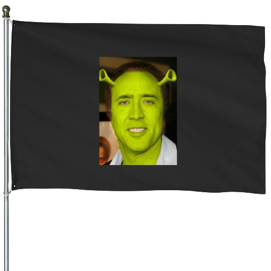 Nicolas Cage as Shrek  1: Shrek Same Swamp Forever , Shrek Shirt, Disney Fiona Princess , Shrek,Shrek House Flags