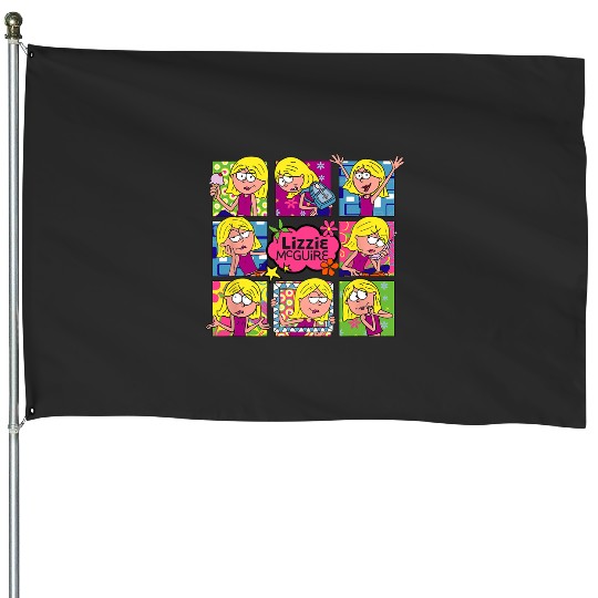 Disney Lizzy McGuire Multi Lizzie's Moods Big Chest Panels House Flags
