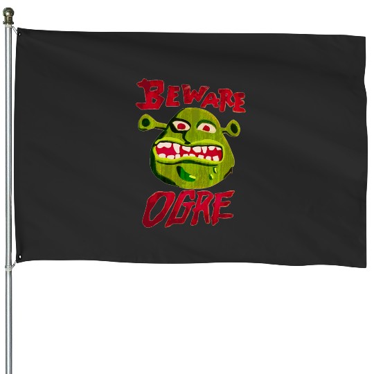 Discover Cuidado Ogro Shrek Beware Ogre  : Shrek Same Swamp Forever , Shrek Shirt, Disney Fiona Princess , Shrek,Shrek House Flags